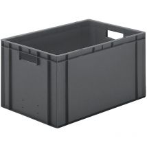 La-ka-pe - Conteneur de transport gerbables L600xl400xH320 mm gris pp poignée traversante parois latérales fermées