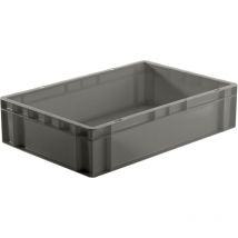 La-ka-pe - Conteneur de transport gerbables L600xl400xH145 mm gris pp parois latérales fermées