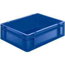 Conteneur De Transport Gerbables L400xl300xh120 Mm Bleu Pp Parois Latérales Fermées