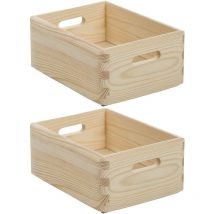 Caisse en bois de rangement (Lot de 2)