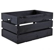 Caisse en bois peint noir