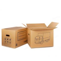 Caisse en carton de déménagement (poignée découpée) 60x40x40cm Fun&go Matériaux: Carton - Dimension: 60 x 40 x 40 c