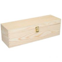 Caisse à vin en bois naturel pour 1 bouteille de champagne cm38x13h12