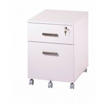Beaux Meubles Pas Chers - Caisson de Bureau 2 Tiroirs Ineo Blanc Avec Plumier
