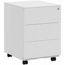 Helloshop26 - Caisson de bureau metal verrouillable avec 3 tiroirs rangement de documents papeterie préassemblé pour bureau bureau à domicile 39 x 45