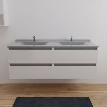 Meuble double vasque Arlequin 140 cm- Vasque Gris- Traverses Gris