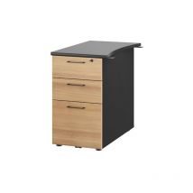 Gautier - Caisson hauteur de bureau 3 tiroirs chêne ambré profondeur 80 cm - Jazz
