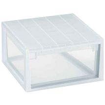 Caisson à tiroirs multifonction L 23L – 39,6 x 39 x 21,3 cm – Plastique transparent – Rangement d'outils