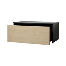 Sodiake - Caisson avec tiroir de rangement en bois robuste au design elegant coloris chene et noir