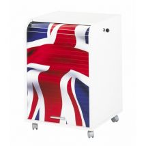 Les Tendances - Caisson de Bureau Blanc 2 Tiroirs - Coloris: Drapeau anglais 701