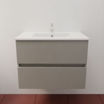 Cuisibane - Meuble salle de bain suspendu tout inox 70 cm rosinox- Gris- Plan vasque en Céramique