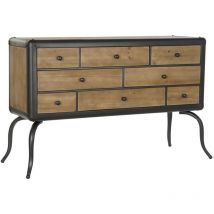 Commode Sapin Métal 129X42X79 Naturel