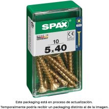 Boîte 10 unités. vis a bois spax cab. plat yellox 5.0x40mm spax