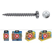 Caja 1000 unidades tornillo madera vlox b rosca completa alomado impronta pz ø 3,5 x 10 mm. cincado