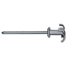 Schachtel mit 250 breiten Aluminiumnieten in Blumenform 14 mm 4,8 x 16 mm