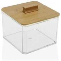 Bhdesign - Caja con tapa versa bambú poliestireno (9 x 8,5 x 9 cm)