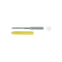 Ing Fixation - Caja de 100 tornillos para roca superior de pvc 6x150 ing fixings - Rosca 45 mm - Tapones blancos - A430180