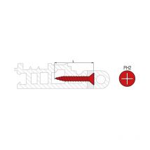 Caja de 1000 tornillos avellanados de PVC PLAST blanco SCELL-IT - 4,2 x 45 mm - PH2 - PVCPW42045