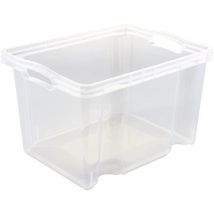 Zanvic - Caja de Almacenaje con Asas Integradas, Tamaño: m, 35 x 27 x 21 cm, 13,5 l, Transparente - Natural