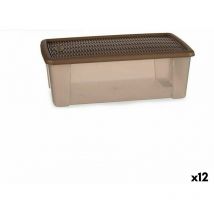 Stefanplast - Caja de almacenaje con tapa elegance beige plástico 5 l 19,5 x 11,5 x 33 cm (12 unidades)