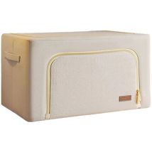 Caja De Almacenamiento De Ropa 100l Plegable De Algodón - Beige