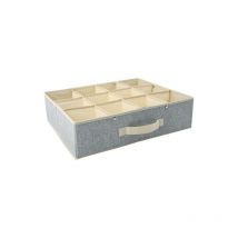 MSV - Cajonera de almacenamiento microaireada y transpirable con 12 compartimentos Gris