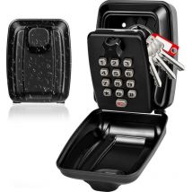 SNQ - Caja de llaves, caja de seguridad grande para exteriores con código de 12 dígitos, impermeable, para montar en la pared, almacenamiento seguro,