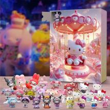 Crea - Caja de regalo de cuenta regresiva navideña de Sanrio, caja de regalo con calendario de cuenta regresiva navideña, caja sorpresa de 24 días