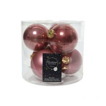 Bolas de cristal para colgar Velvet Pink dim 8 cm Caja de 6