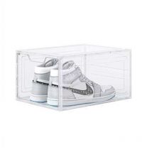 Caja de zapatos transparente, caja de almacenamiento de zapatos apilable para el hogar, diseño con tapa-1pcs