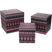 Caja ecopiel 1-3 flores multicolores cm24x24h24