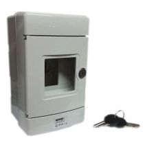 Gewiss - Cuadro de distribución de emergencia gris resistente a la intemperie 4 módulos EN50022 GW42207