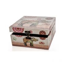 Caja etnica cuadrada - 14X14X8 cm