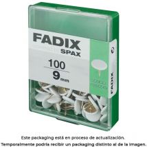 CAJA M 100 unid. CHINCHETA PLANA BLANCA 9mm FADIX