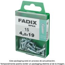 Fadix - Boîte De 15 Unités De Vis À Tôle Autotaraudeuse À Tête Plate En Zinc 4,2x19mm