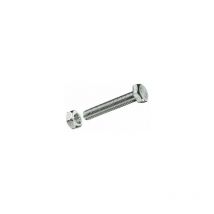 Caja de 2 unidades de tornillo métrico con cabeza hexagonal y tuerca en cinc m 10x50mm Fadix