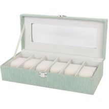 Caja para Relojes Versa Verde Poliéster 13,5 x 9 x 30,5 cm