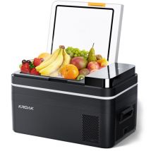 Maerex - Caja refrigeradora eléctrica portátil de 28L, mini refrigerador con pantalla digital -20 a 20 °C 12 v para automóvil, camión, rv