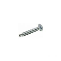 Caja de 10 unidades de tornillo de rosca chapa con cabeza plana autotaladrante en cinc 4,8x25mm Fadix