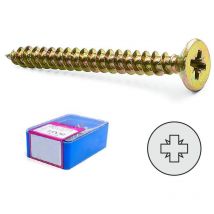 caja tornillo rosca madera cabeza plana pozidrive largo 80mm diámetro 6mm