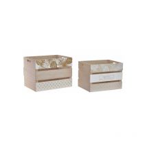 Item - caja madera (set 2U) hojas blanca - LD-153960