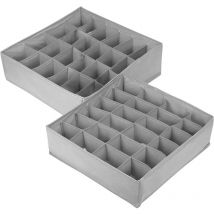 Dpzo - Cajas de tela para guardar calcetines, paquete de 2 cajas plegables con cajones, organizadoras para sujetadores, calcetines, bragas, corbatas