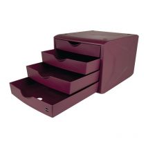 Helit - Cajón con tope de extracción 4 cajones rojo H215xA265xP332mm
