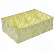 Cajón de poliéster crema con 3 compartimentos 31x21x10 cm