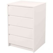 Md Block - Cajonera 4 cajones Toledo acabado en blanco. 74cm(alto) 60cm(ancho) 45cm(fondo)