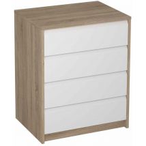 MB - Cajonera Madrid en roble y blanco. 73,4 cm(alto)60 cm(ancho)45 cm(fondo)