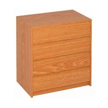 Md Block - Cajonera de 70 cm para armario 4 cajones acabado roble bisel. 73,4 cm(alto)70 cm(ancho)45 cm(fondo)