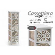 Cajonera estrecha con 5 cajones de madera cm 26 x 32 x 98 h