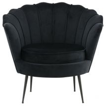 Calais Fauteuil en velours, noir.