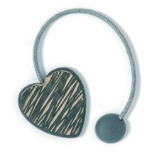 Voila' - Calamita Per Tende Cuore Corda E Legno 20cm Colore Grigio